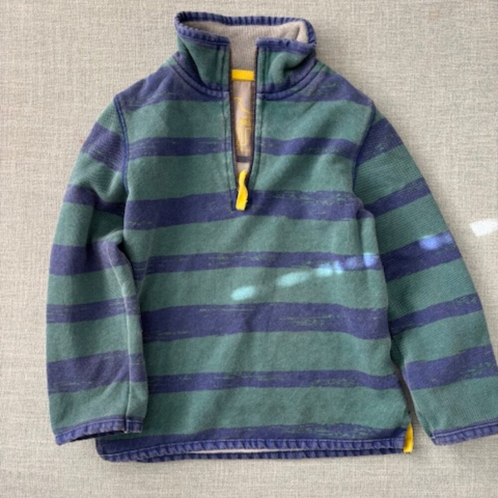 Mini Boden Stripped 4T Pull Over Green Blue